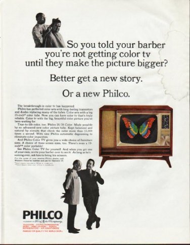 1965 Philco Television Ad "told your barber"
