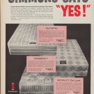 1960 Simmons Mattress Ad "Simmons Says Yes!"