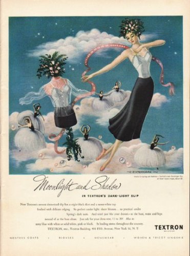 1948 Textron Slip Ad "Moonlight and Shadow"