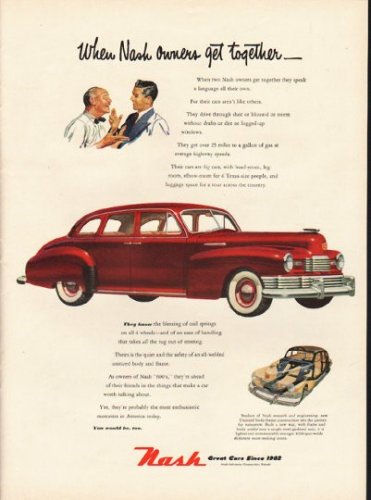 1948 Nash 600 Ad "Nash owners" ~ (model year 1948)