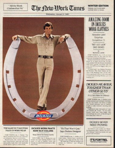 1980 Dickies Ad "The New Work Times"