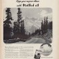 1938 Havoline Motor Oil Ad "The Mountains"