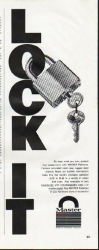 1965 Master Padlock Ad "Lock It"