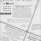 1937 Raymond-Whitcomb Cruise Ad "Bremen"