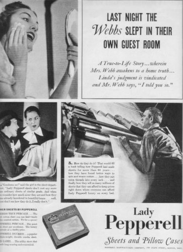 1937 Lady Pepperell Sheets Ad "The Webbs"