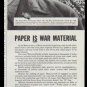 1942 Hammermill Bond Ad "Paper is War Material"