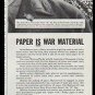 1942 Hammermill Bond Ad "Paper is War Material"