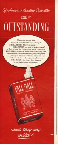 1948 Pall Mall Cigarettes Ad "Outstanding"