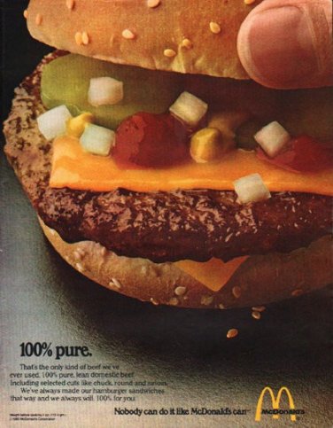 1980 McDonald's Ad "100% pure."