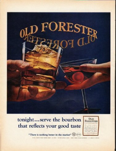 1965 Old Forester Whisky Ad "tonight"