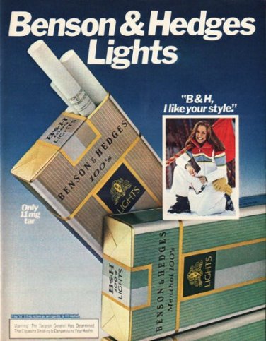 1980 Benson & Hedges Cigarettes Ad "I like your style"