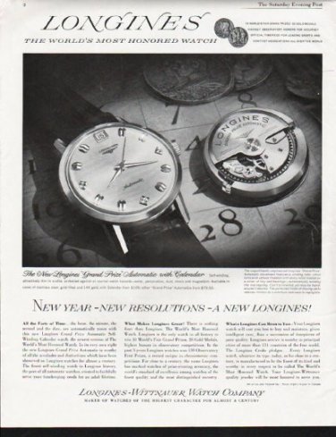 1963 Longines-Wittnauer Watch Ad "New year"