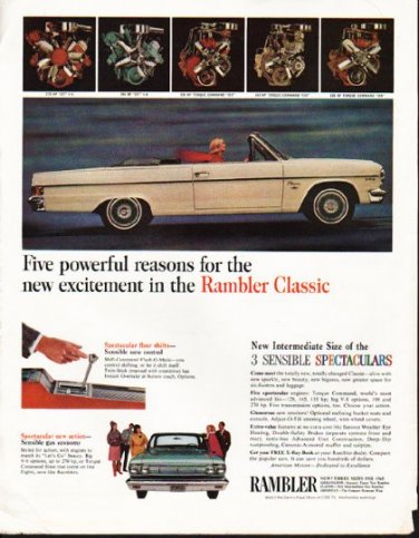 1965 Rambler Classic Ad "Five powerful reasons" ~ (model year 1965)