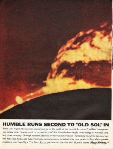 1961 Humble Oil & Refining Ad "Humble runs second"