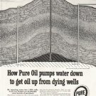 1958 Pure Oil Company Ad "pumps water down"