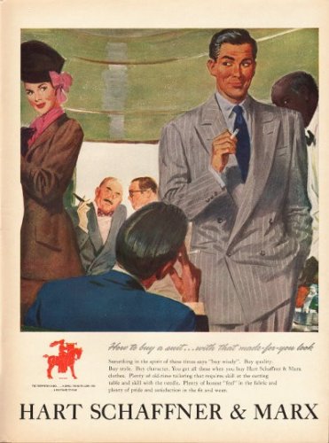 1948 Hart Schaffner & Marx Ad "How to buy a suit"