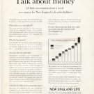 1961 New England Mutual Life Insurance Ad "Talk about money"
