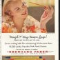 1958 Eberhard Faber Ad "Stays Sharp Longer"