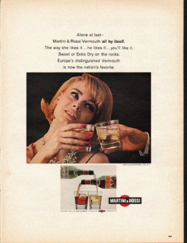 1965 Martini & Rossi Ad "Alone at last"