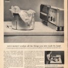 1963 General Electric Washing Machine Ad "Mini-Basket"
