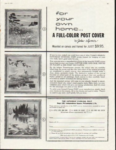 1961 John Clymer artwork Ad "for your own home"