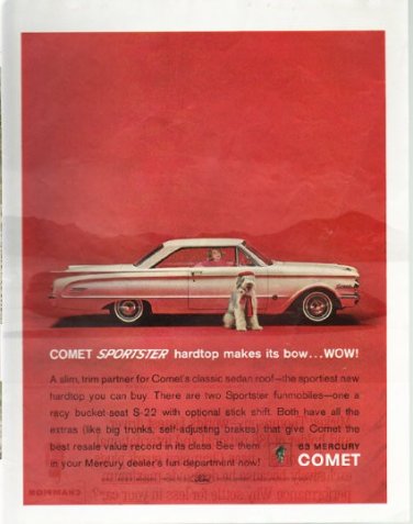 1963 Mercury Comet Ad "Comet Sportster"