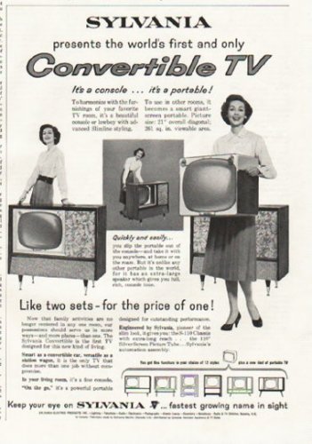 1958 Sylvania TV Ad "Convertible TV"