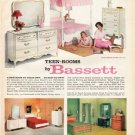 1961 Bassett Furniture Ad "Teen-Rooms"