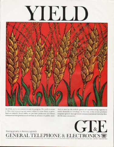 1965 General Telephone & Electronics Ad "Yield"