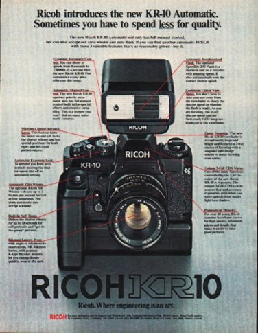 1980 Ricoh Camera Ad "KR-10 Automatic"