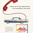 1958 Avis Rent-a-Car Ad "A local call"