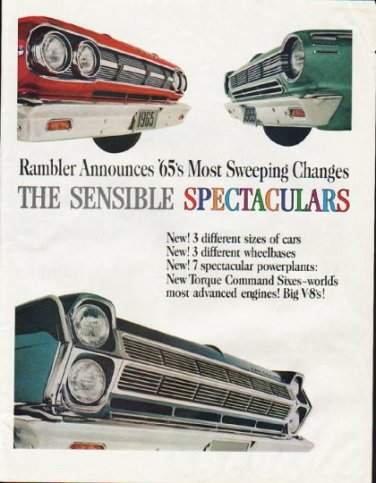 1965 Rambler Ad "Sensible Spectaculars" ~ (model year 1965)