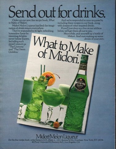 1980 Midori Ad "Send out for drinks."