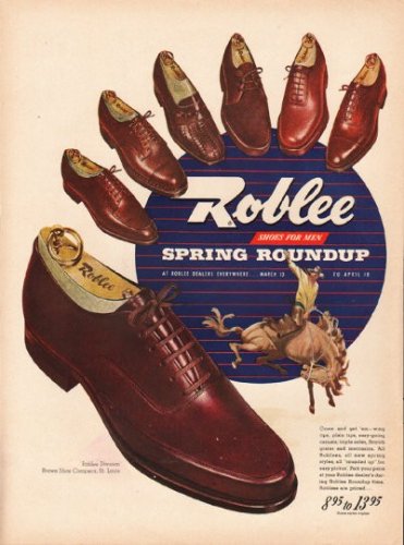 1948 Roblee Shoes Ad "Spring Roundup"