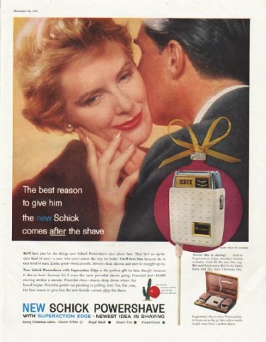 1958 Schick Shaver Ad "The best reason"