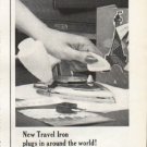 1961 General Electric Ad "New Travel Iron"