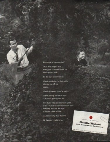 1961 Pacific Mutual  Ad "cheerful"
