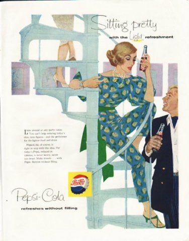 1958 Pepsi-Cola Ad "Sitting Pretty"