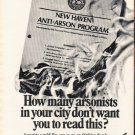 1980 Aetna Life & Casualty Ad "How many arsonists"