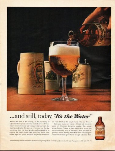 1961 Olympia Beer Ad "still, today"