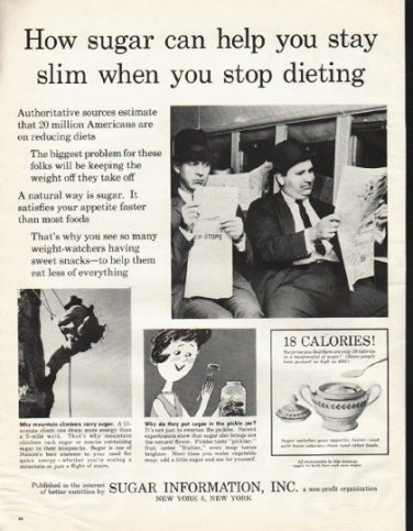 1961 Sugar Information, Inc. Ad "How sugar can help"