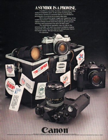 1980 Canon Camera Ad "A Symbol Is A Promise"