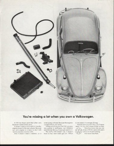 1965 Volkswagen Ad "missing a lot" ~ (model year 1965)
