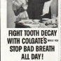 1958 Colgate Toothpaste Ad "stop bad breath all day"