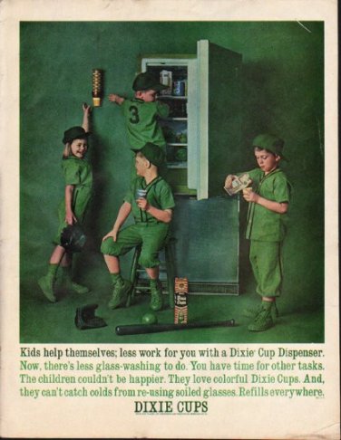 1961 Dixie Cups Ad "Kids help themselves"