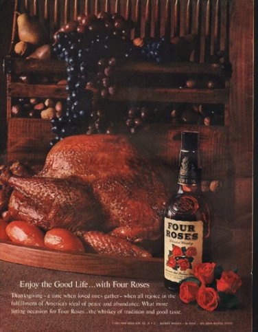 1961 Four Roses Whiskey Ad "Good Life"