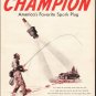 1948 Champion Spark Plugs Ad "America's Favorite Spark Plug"