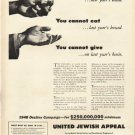 1948 United Jewish Appeal Ad "cannot bring back"