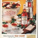 1961 Old Crow Bourbon Whiskey Ad "historic Old Crow"