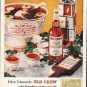 1961 Old Crow Bourbon Whiskey Ad "historic Old Crow"